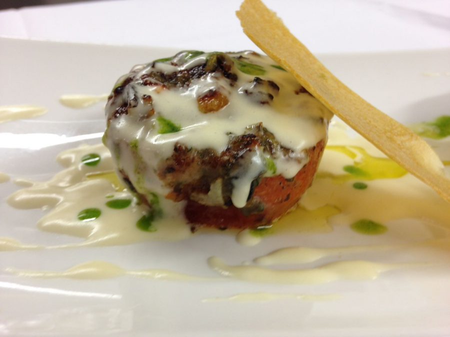 Pomodoro con lumache al burro aromatico e fonduta al formaggio di malga